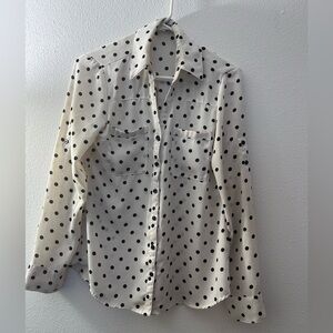 Express Black and White Polka Dot Women's Shirt